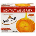 Santoor Pure Glo Glycerine Almond Oil Soap 125 g (Pack of 3)