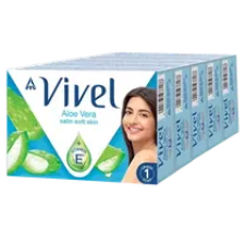 Vivel Aloe Vera Bathing Soap 5X90 g (Pack of 4+1)